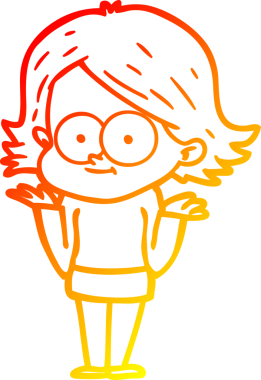 Bir insan tarafından çizilmiş mutlu bir çizgi film kızı çizimi