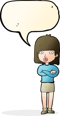 Bir insan tarafından çizilmiş konuşma balonu olan sabırsız bir karikatür.