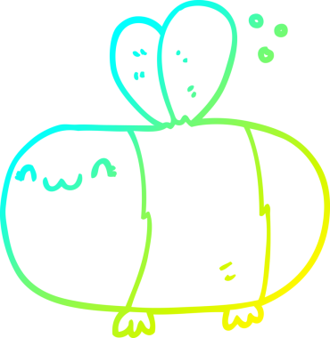 Bir insan tarafından çizilmiş bir çizgi filmin soğuk gradyan çizimi