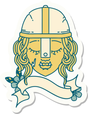 Bir insan tarafından çizilmiş Ork Savaşçısı karakterinin çıkartması.