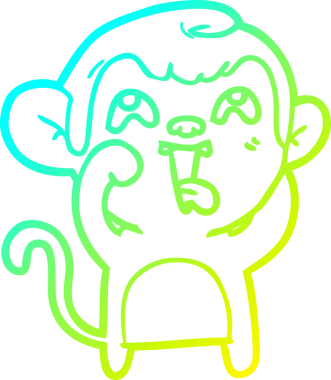 Bir insan tarafından çizilmiş çılgın bir çizgi film maymunu çizimi