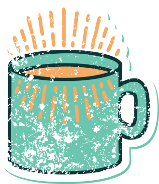 Bir insan tarafından çizilmiş kahvenin sembolik dövmeli görüntüsü.