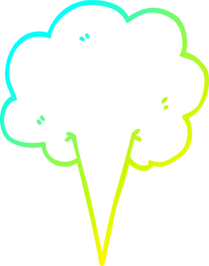 Bir insan tarafından çizilmiş soğuk hava rüzgarının çizgi çizimi.