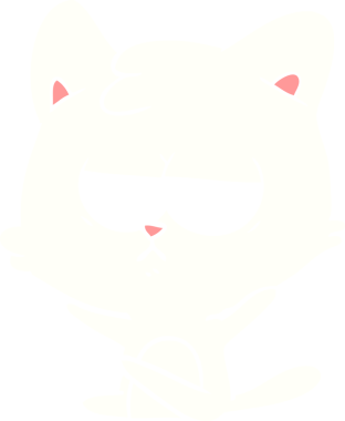 Sıkıcı düz renkli çizgi film kedisi bir insan tarafından çizildi