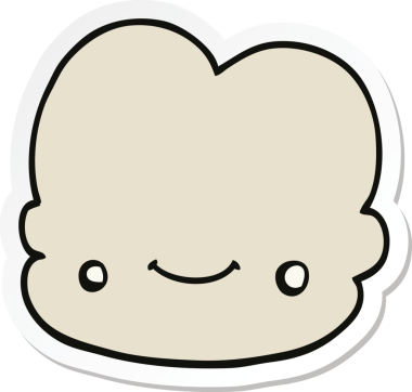 Bir insan tarafından çizilmiş bir karikatür bulutunun etiketi