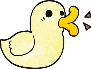 Bir insan tarafından çizilmiş mutlu ördek.