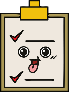 Bir insan tarafından çizilmiş kontrol listesinin sevimli karikatürü