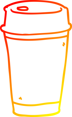 Bir çizgi filmin sıcak gradyan çizimi bir insanın çizdiği kahveyi dışarı çıkarır.