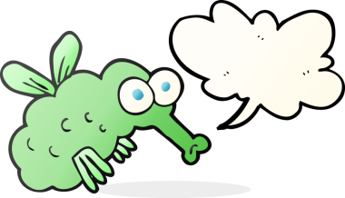 Bir insan tarafından çizilmiş serbest konuşma balonu karikatürü sineği