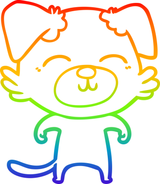 gökkuşağı gradyan çizimi bir insan tarafından çizilmiş bir çizgi köpek