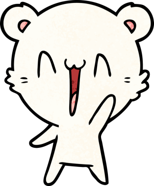 Bir insan tarafından çizilmiş mutlu kutup ayısı karikatürü