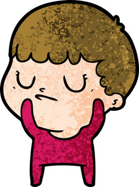 Bir insan tarafından çizilmiş huysuz çocuk çizgi filmi.