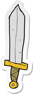 Bir insan tarafından çizilmiş karikatür kılıcının çıkartması.