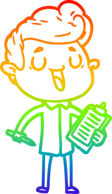 gökkuşağı gradyanı çizimi bir insan tarafından çizilmiş mutlu bir çizgi film adamı