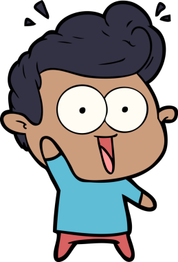 Bir insan tarafından çizilmiş çizgi film bakışlı adam.