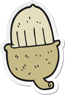 Bir insan tarafından çizilmiş bir palamut çıkartması.