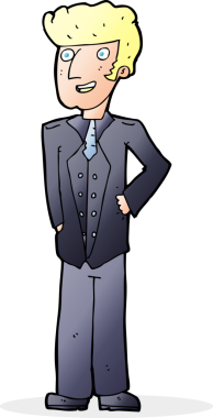 Bir insan tarafından çizilmiş üst sınıf bir çizgi film karakteri.