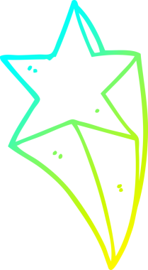 Bir insan tarafından çizilmiş bir çizgi film yıldızının soğuk gradyan çizimi.