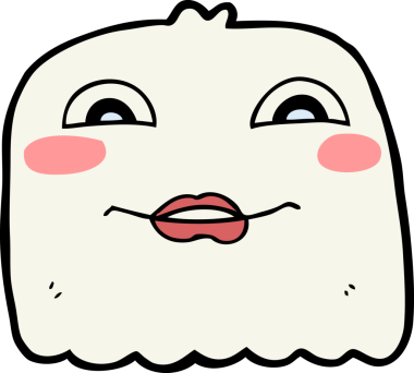 Bir insan tarafından çizilmiş çizgi film hayaleti.