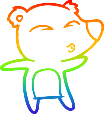 gökkuşağı gradyan çizgi çizimi bir insan tarafından çizilmiş bir karikatür ıslık ayı