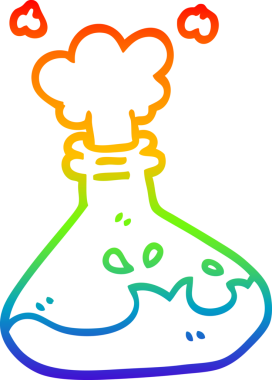 gökkuşağı gradyan çizgisi bir insan tarafından çizilen kimyasal şişelerin çizimi