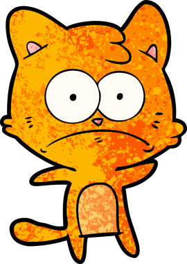 bir insan tarafından çizilmiş sinirli bir kedi.