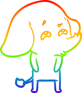 gökkuşağı gradyan çizimi bir insan tarafından çizilmiş bir fil karikatürü