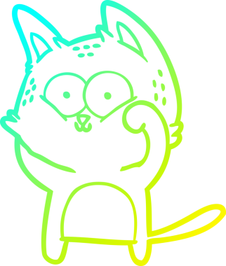 Çizgi film kedisinin insan tarafından çizilmiş soğuk çizgi çizgisi.