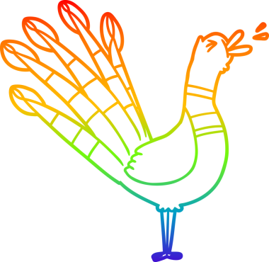 gökkuşağı gradyan çizimi bir insan tarafından çizilmiş bir karikatür ötüşü tavus kuşu