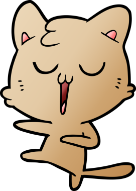 Bir insan tarafından çizilmiş çizgi film kedisi.