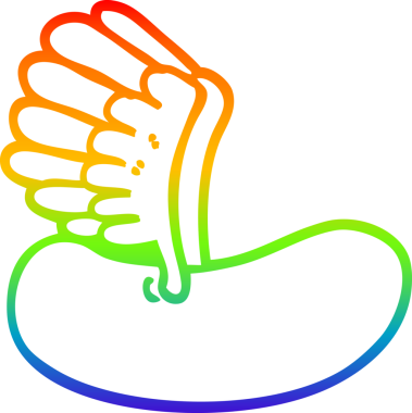 gökkuşağı gradyan çizgi çizimi bir insan tarafından çizilmiş uçan sosis