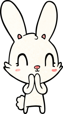 Bir insan tarafından çizilmiş şirin çizgi film tavşanı.