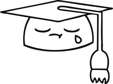 Mezuniyet şapkası çizimi bir insan tarafından çizilmiş.