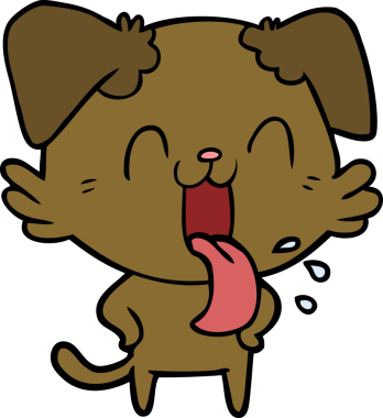 Bir insan tarafından çizilmiş nefes nefese bir köpek.