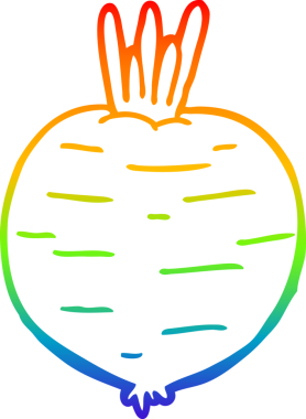 Bir insan tarafından çizilmiş bir sebze çizgi çizimi.