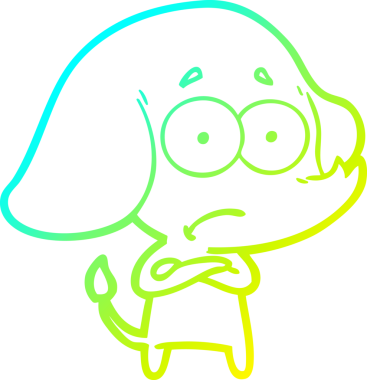 Bir insan tarafından çizilmiş belirsiz bir filin soğuk eğik çizgisi.