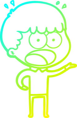 Bir insan tarafından çizilen bir karikatürün soğuk gradyan çizimi.