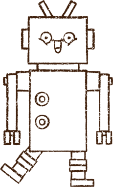 Robot Kömür Bir insan tarafından çizilmiş