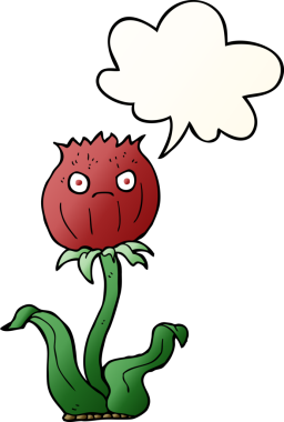 bir insan tarafından çizilmiş düzgün eğimli konuşma baloncuklu çizgi film devedikeni