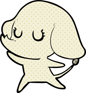 Bir insan tarafından çizilmiş şirin bir fil.