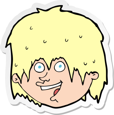 Bir insan tarafından çizilmiş mutlu bir adamın çıkartması.