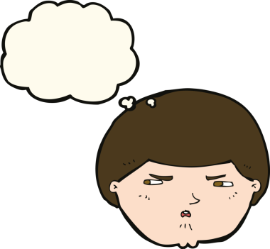 Bir insan tarafından çizilmiş düşünce baloncuğuyla rahatsız edilmiş bir adam.