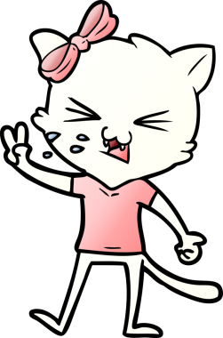 Bir insan tarafından çizilmiş çizgi film kedisi.