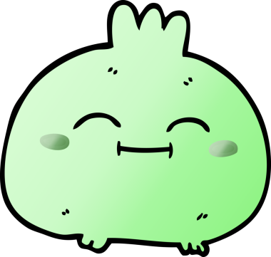 Bir insan tarafından çizilmiş mutlu kök sebze karalaması.