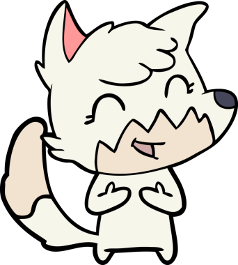 Bir insan tarafından çizilmiş mutlu çizgi film tilkisi.