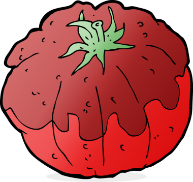 Bir insan tarafından çizilmiş domates çizgi filmi.