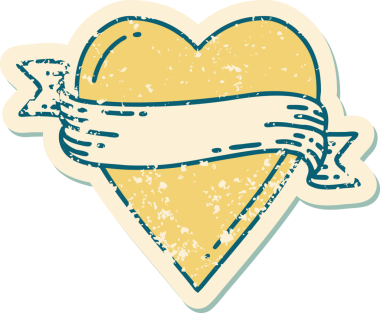 Bir insan tarafından çizilmiş kalp ve bayrağın sembolik depresif dövme şekli