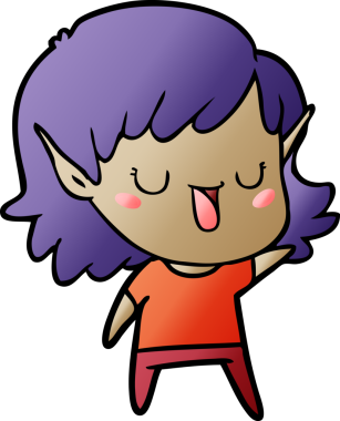 Bir insan tarafından çizilmiş bir elf kızı.