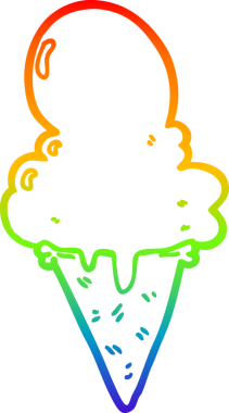 gökkuşağı gradyanı çizimi bir insan tarafından çizilmiş dondurma çizgi filmi