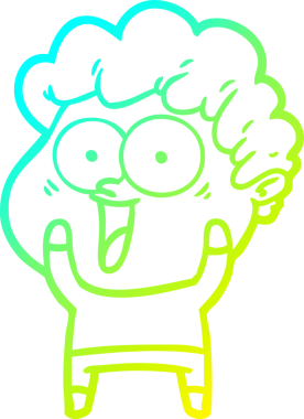 Bir insan tarafından çizilmiş mutlu bir adamın soğuk çizgi çizimi.